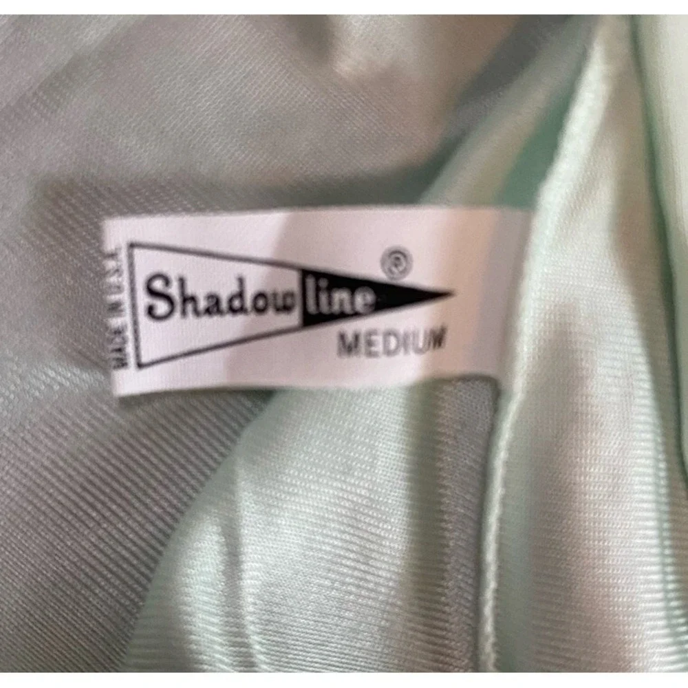 Vintage Shadowline Pastel Green‎ Peignoir Robe Medium Silky Full Length